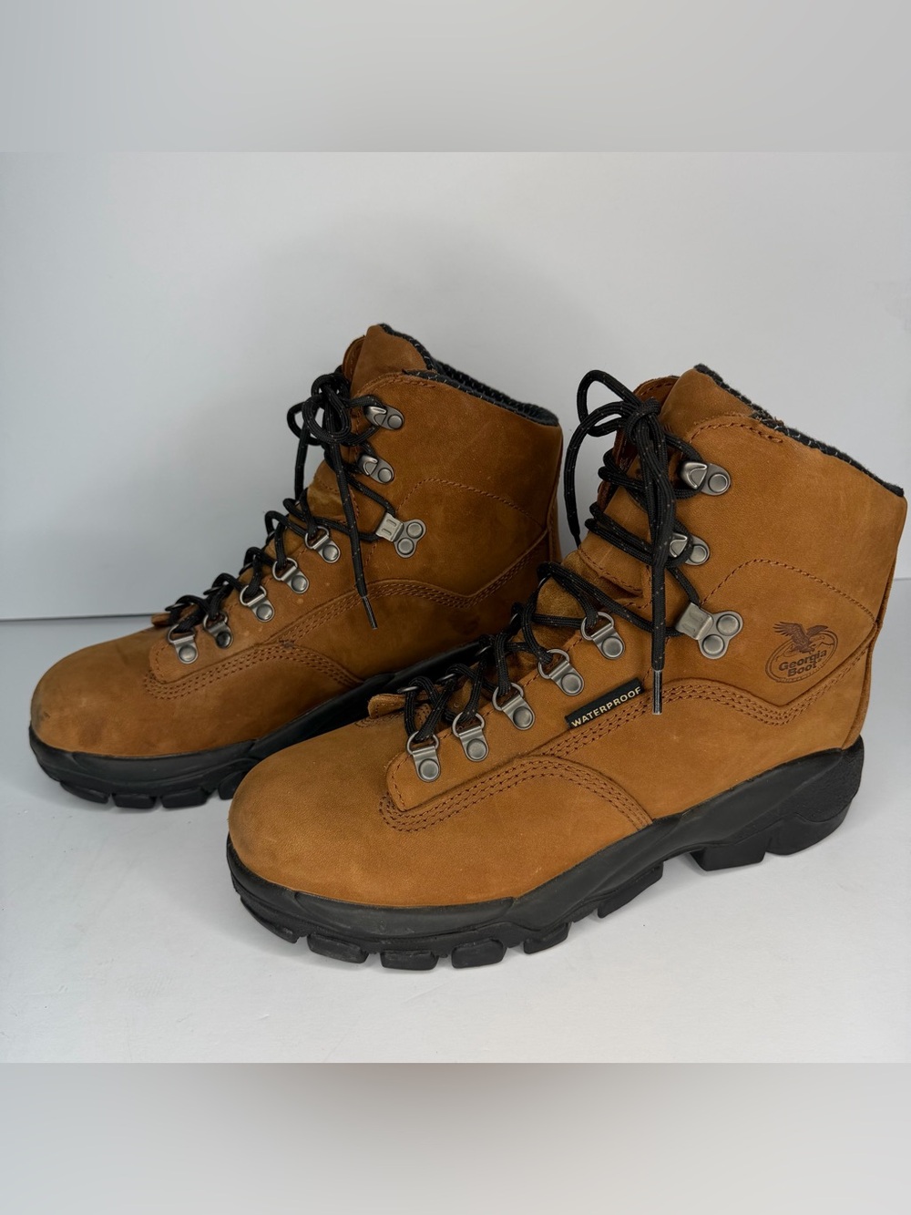 Georgia Boot Tan/Brown Waterproof Leather Men's Size 9M Boots